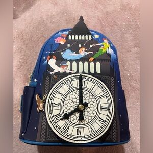 Loungefly Peter Pan Big Ben Clock Mini Backpack - Blue, Black, White